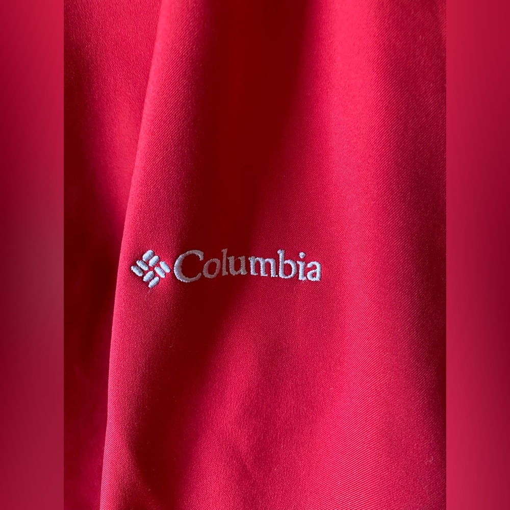 Columbia Red Fleece Lined Zip Front Casual Jacket Women’s Large - Picture 8 of 9